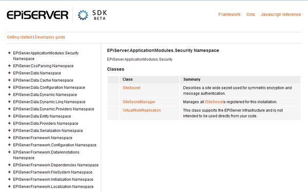 EPiServer 7 SDK - Class libraries, developer guides EPiServer 7 SDK - Class libraries, developer guides