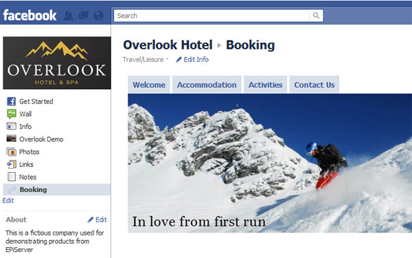 Personalized content for a skiing enthusiast on Facebook Personalized content for a skiing enthusiast on Facebook