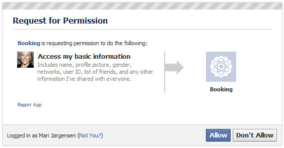 An example of the default authorize dialog An example of the default authorize dialog