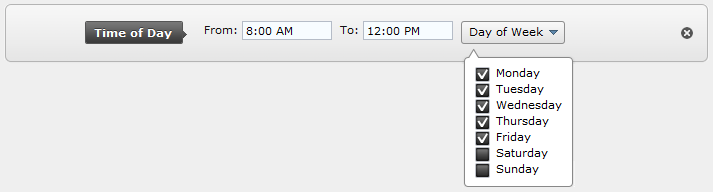 Example of a criterion UI Example of a criterion UI